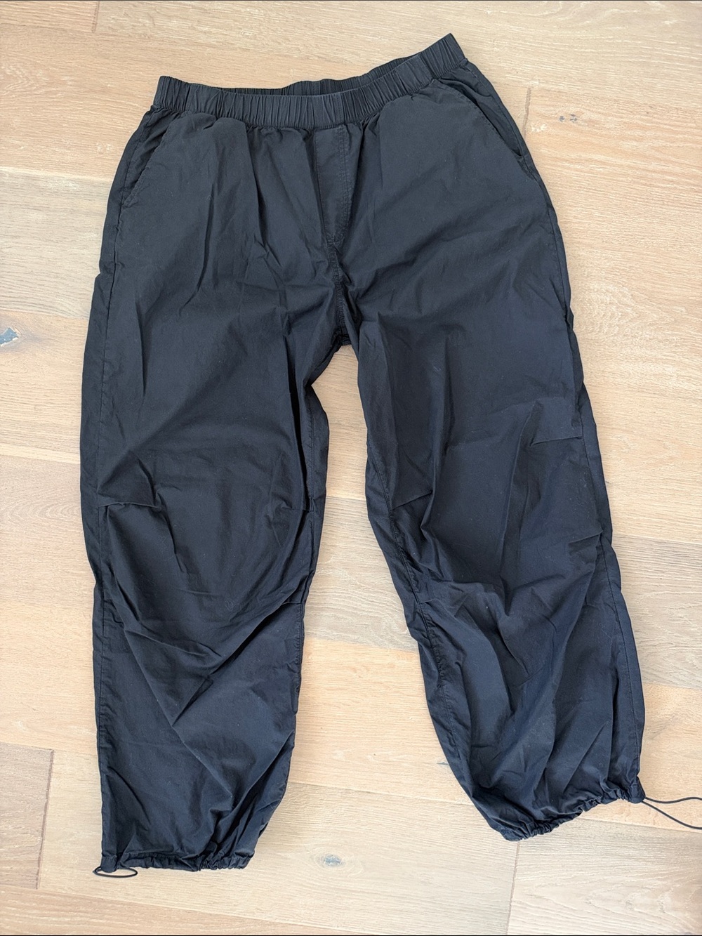 Women’s Black Elastic-Waist Utility Pants